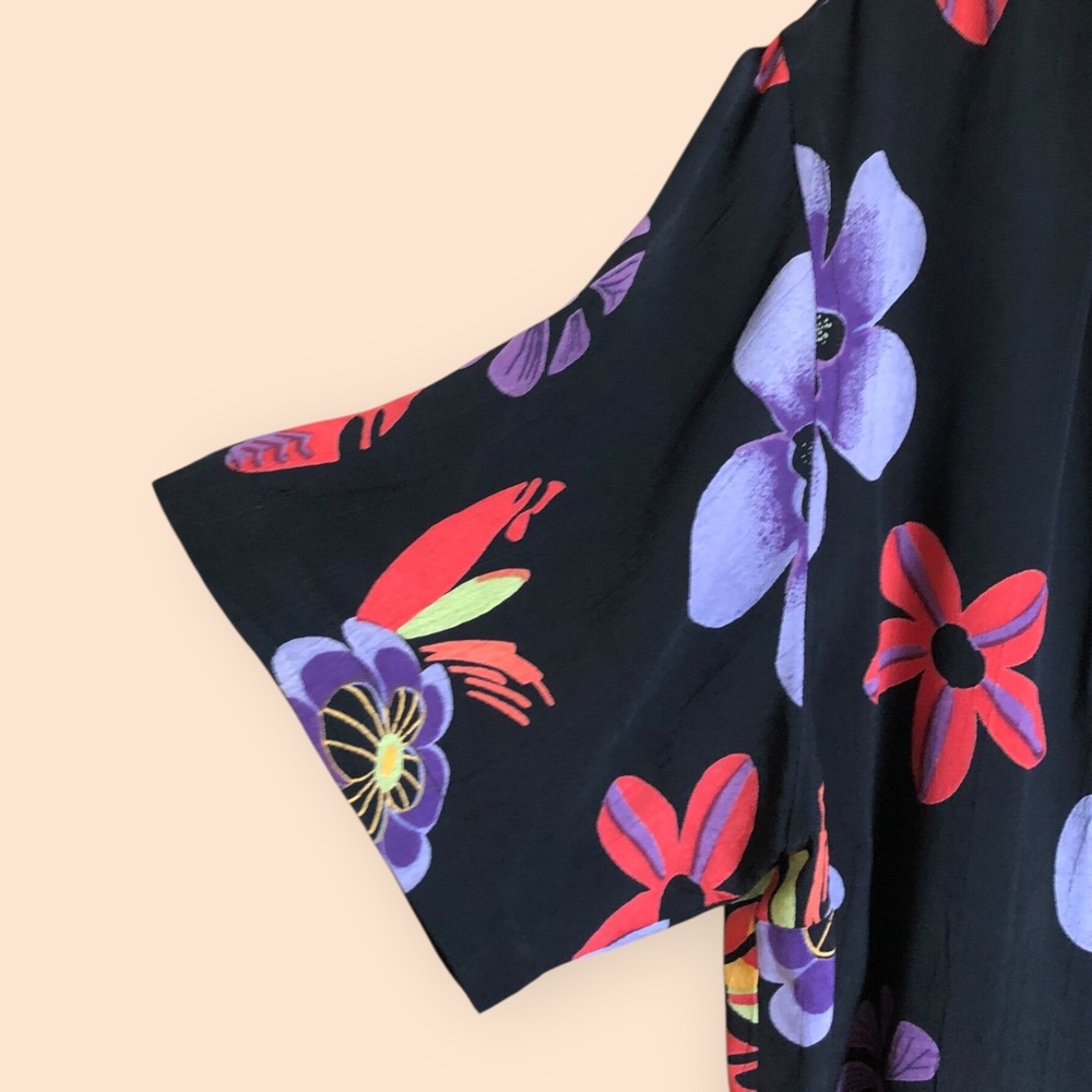 Vintage 90s Y2K Chico’s Design Retro Flower Patterned Casual Shirt Women 3 (XL) - Picture 7 of 8